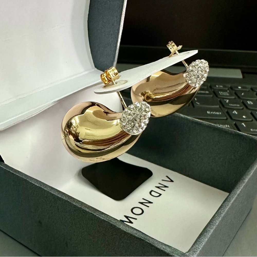 Elegant 18K Gold Over Brass Earrings